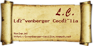 Lövenberger Cecília névjegykártya